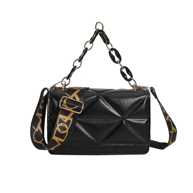 Bolso bandolera acolchado geometrico