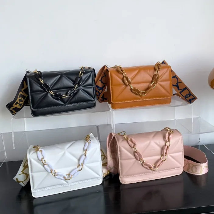 Bolso bandolera acolchado geometrico