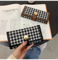 Cartera de lona con diseño de pata de gallo