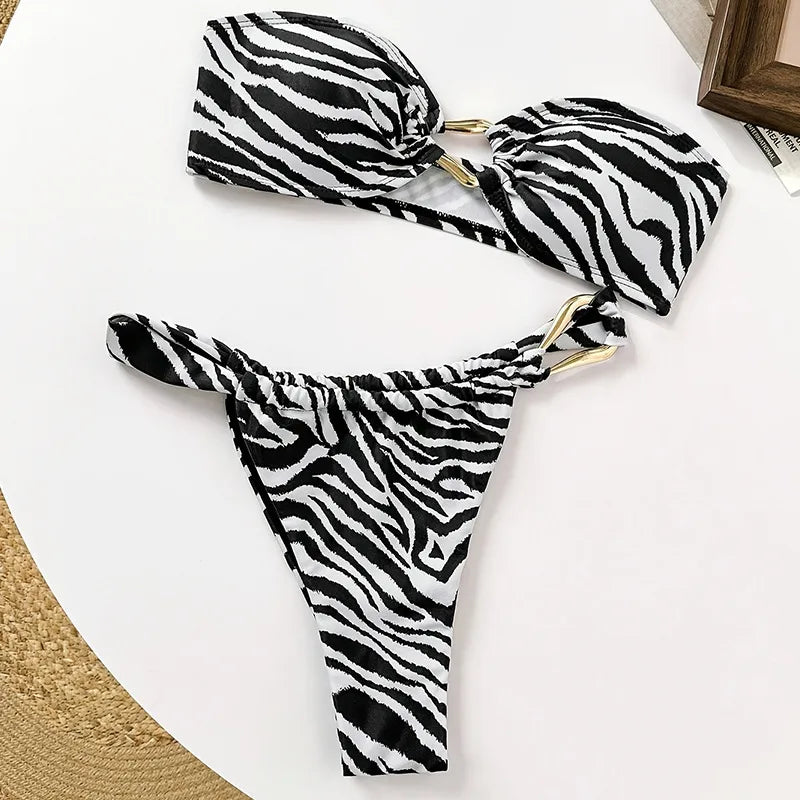 Bikini mit Zebramuster