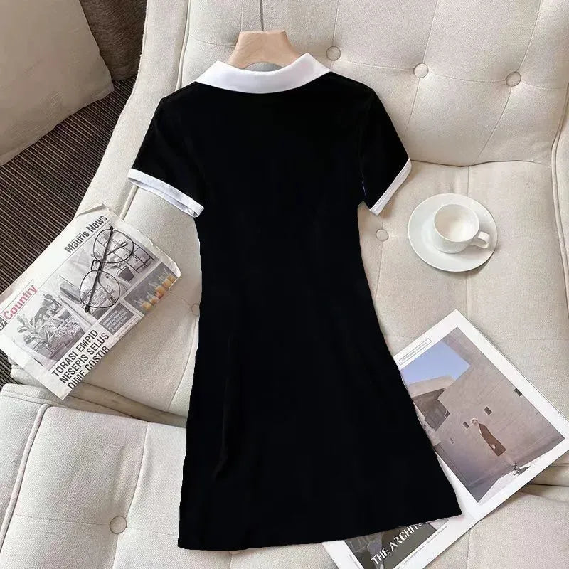 Vestido mini manga corta