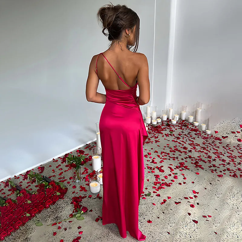 vestido gala  maxi satén