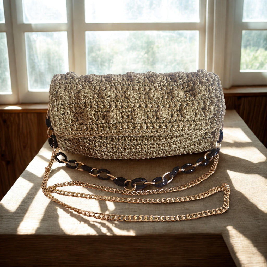 Bolso crochet beig