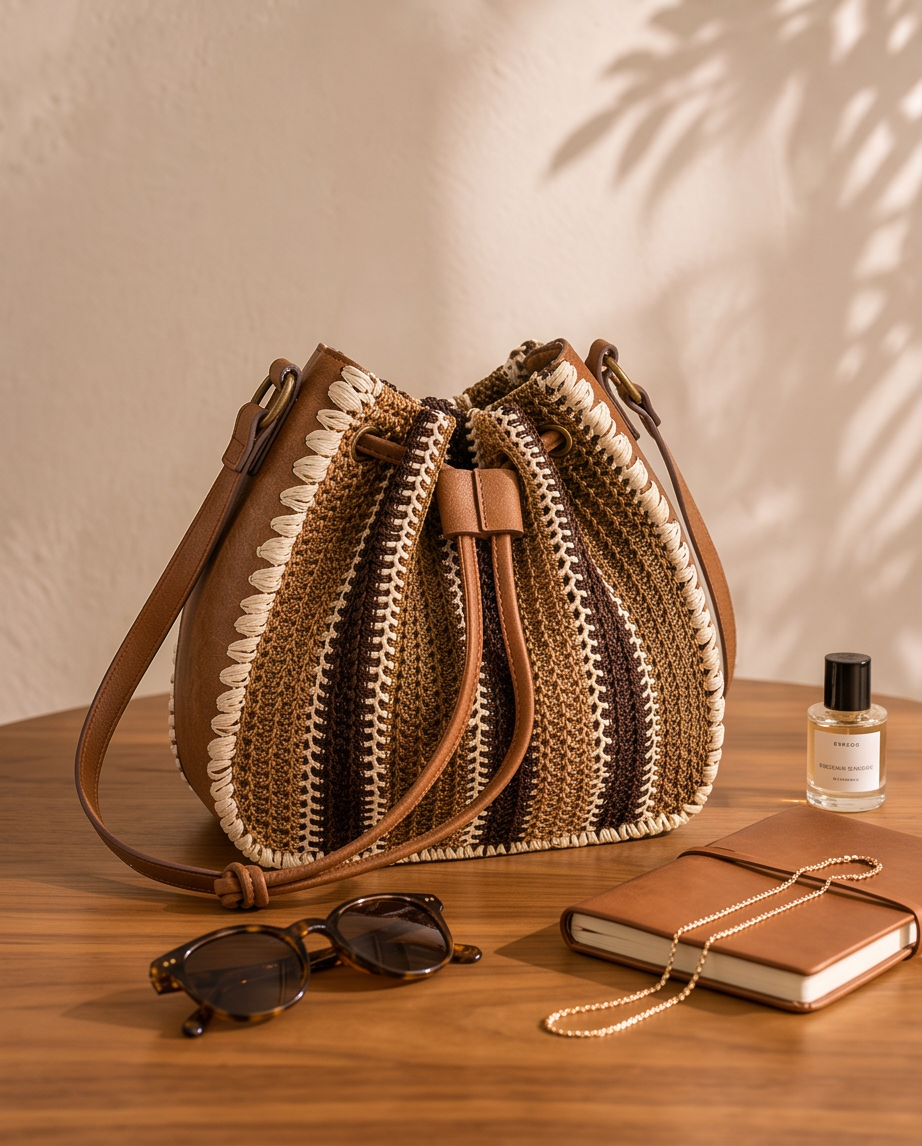 Bolso rafia diseño artesanal
